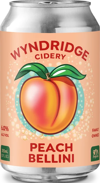 Peach Bellini can